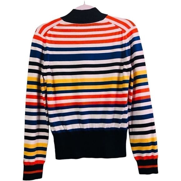 Y2K Tommy Hilfiger Stripped Mock Neck Sweater - Picture 2 of 12